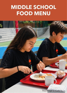 Middle school food menu